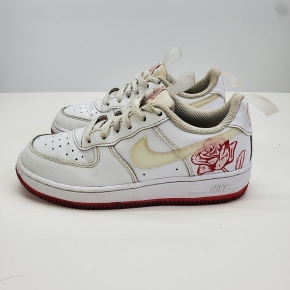 Nike Air Force 1 Bodega Sneakers CN8540-100 Size 13.5C Shoes White Red - Picture 11 of 16